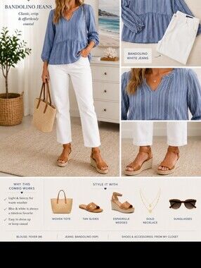 Bandolino Mandie crop White Straight-Leg Women’s Jeans.